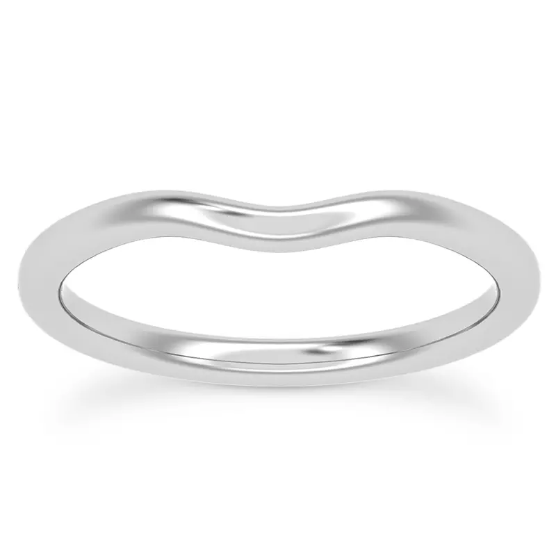 14K White Gold Carina Curved Band