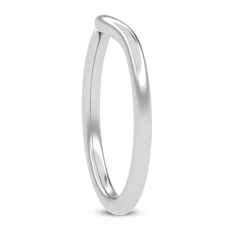 14K White Gold Carina Curved Band