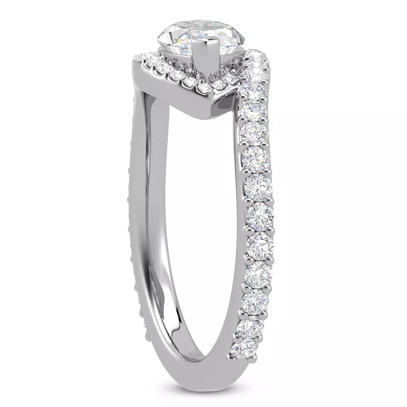 14K White Gold Ara Diamond Engagement Ring