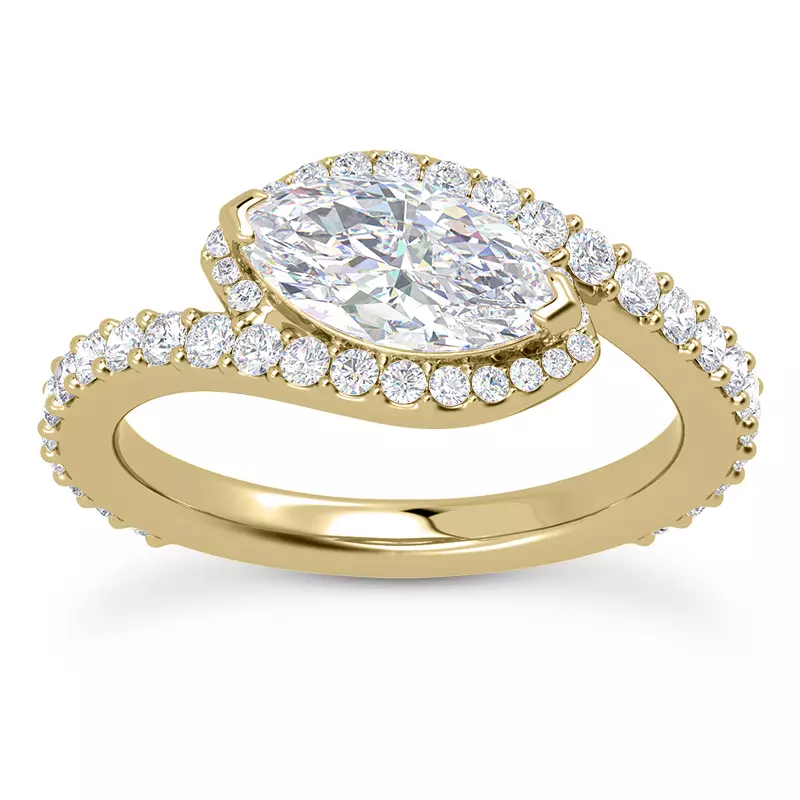 14K Yellow Gold Ara Diamond Engagement Ring