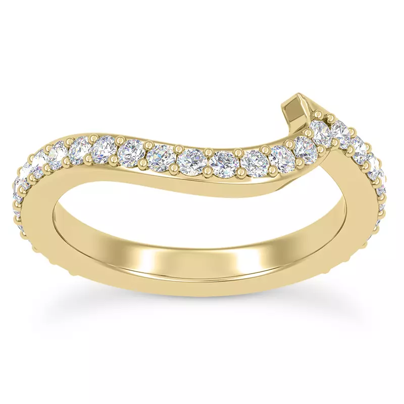 18K Yellow Gold Ara Diamond Curve Band