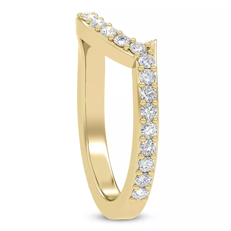 18K Yellow Gold Ara Diamond Curve Band