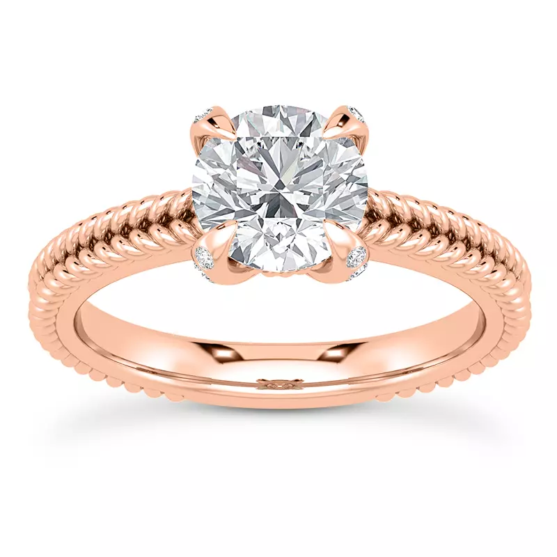 14K Rose Gold Lyra Diamond Engagement Ring