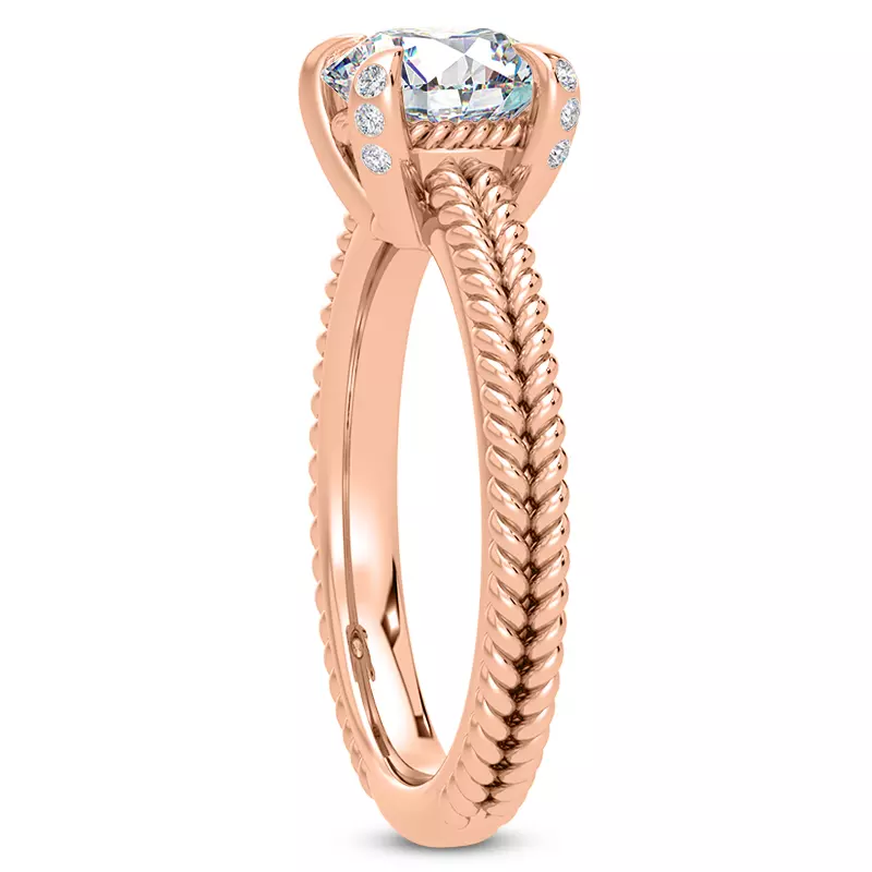 14K Rose Gold Lyra Diamond Engagement Ring