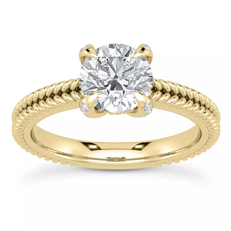 14K Yellow Gold Lyra Diamond Engagement Ring