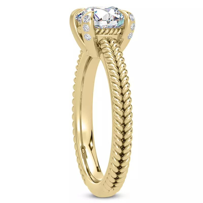 18K Yellow Gold Lyra Diamond Engagement Ring