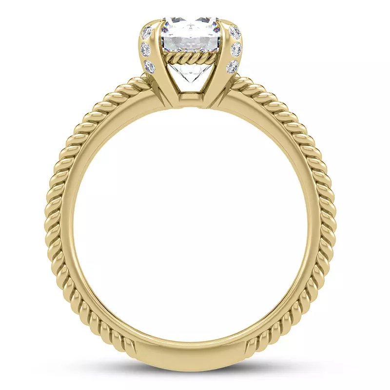 18K Yellow Gold Lyra Diamond Engagement Ring