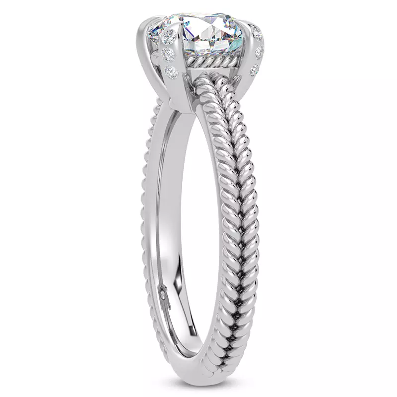 Platinum Lyra Diamond Engagement Ring