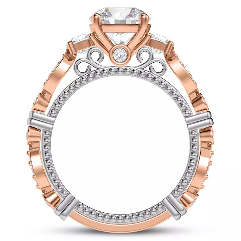 14K Rose Gold Crater Lab Diamond Engagement Ring