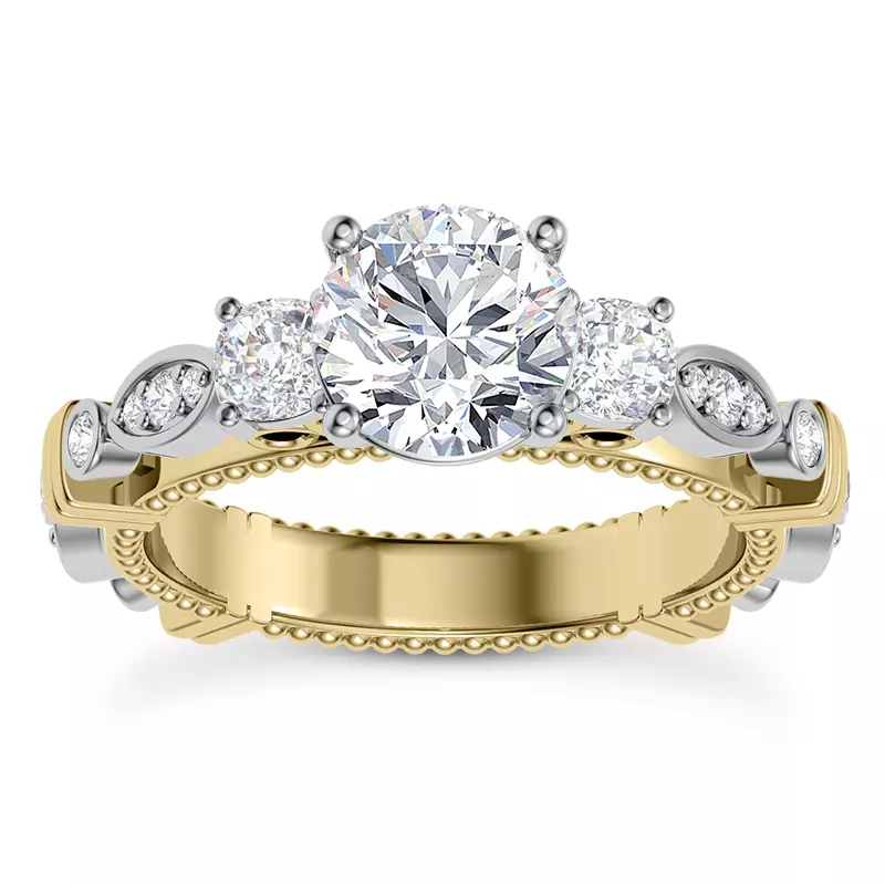 14K White Gold Crater Lab Engagement Ring