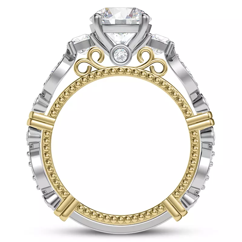 14K White Gold Crater Lab Engagement Ring