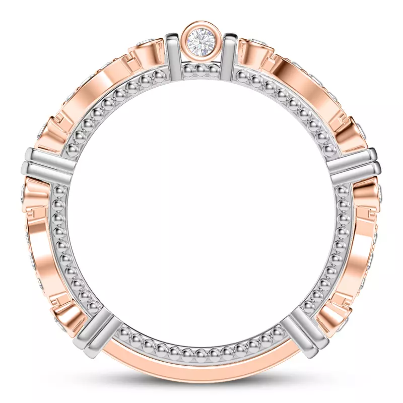 14K Rose Gold Crater Diamond Band