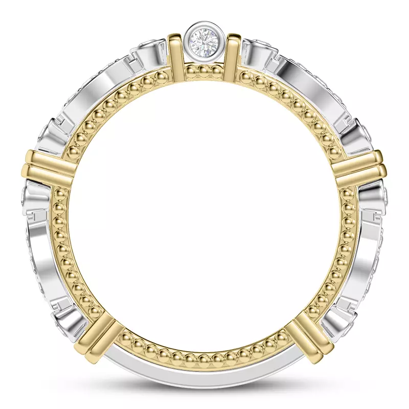 14K White Gold Crater Diamond Band