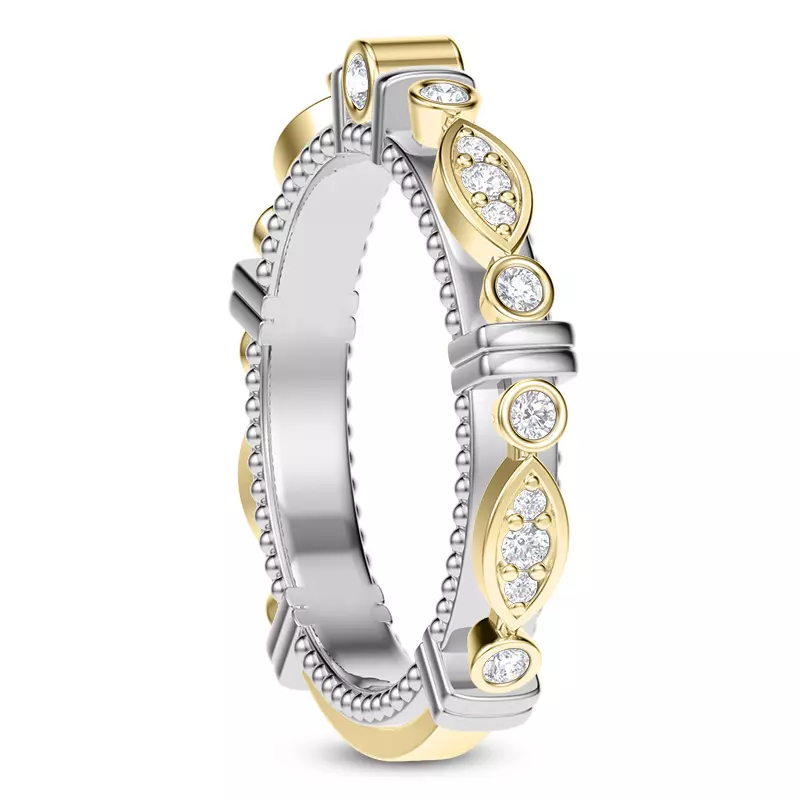 14K Yellow Gold Crater Diamond Band