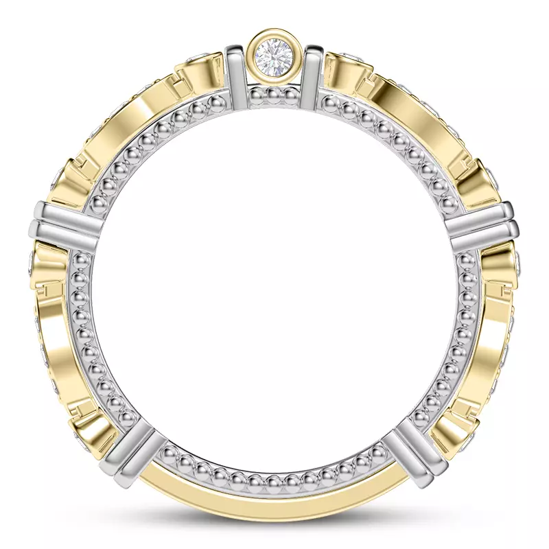 14K Yellow Gold Crater Diamond Band