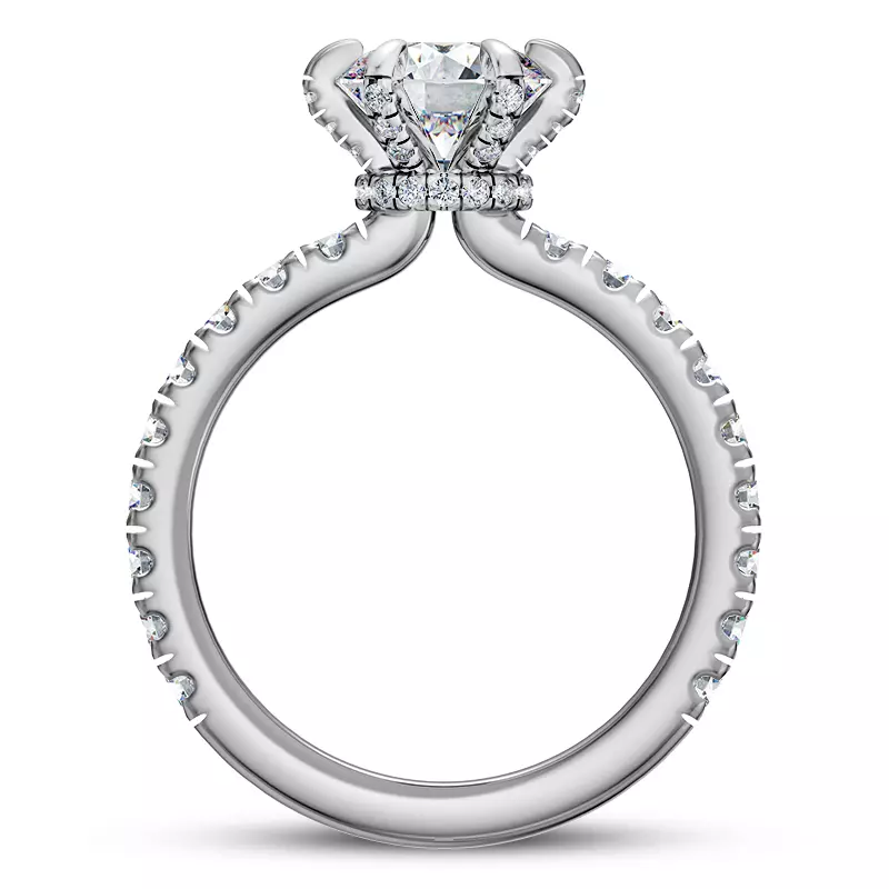 18K White Gold Elise Diamond Prong Engagement Ring