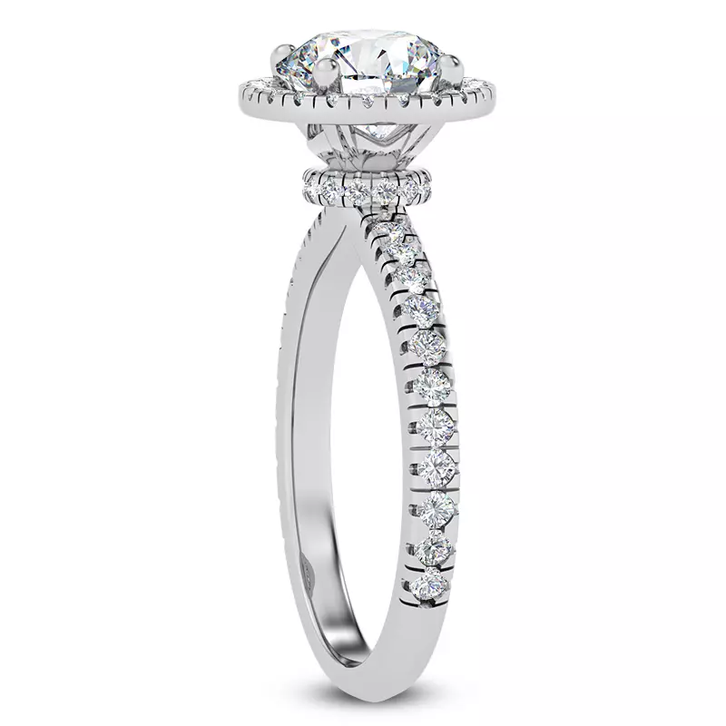 14K White Gold Delores Halo Engagement Ring