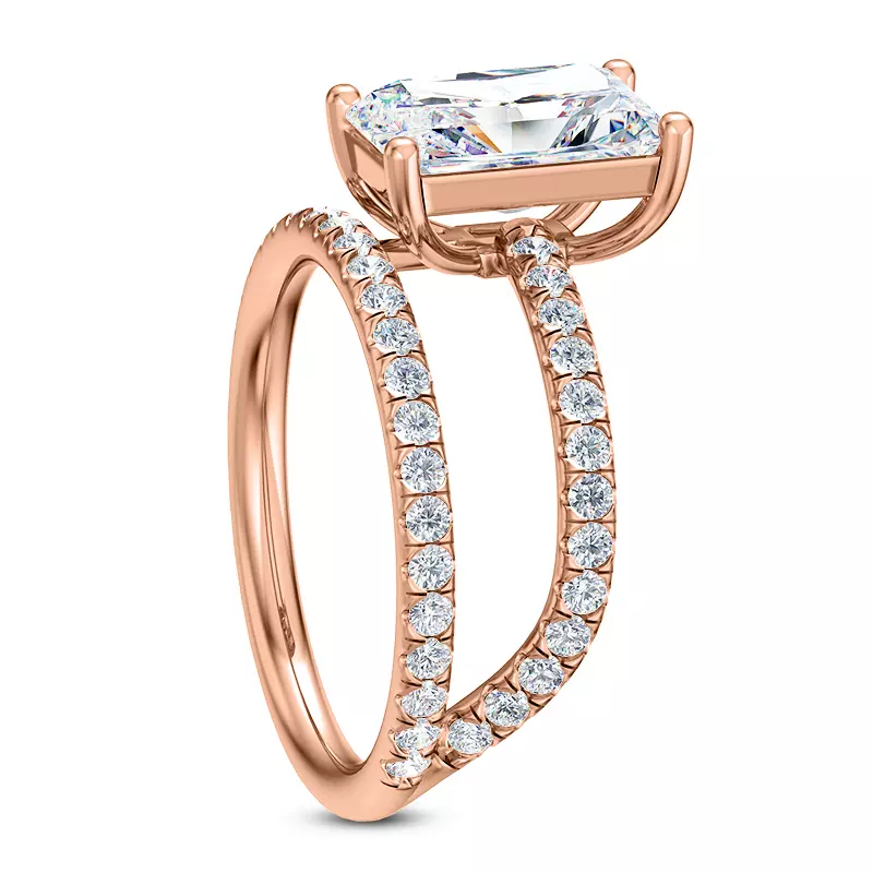 14K Rose Gold Fete Floating Diamond Engagement Ring