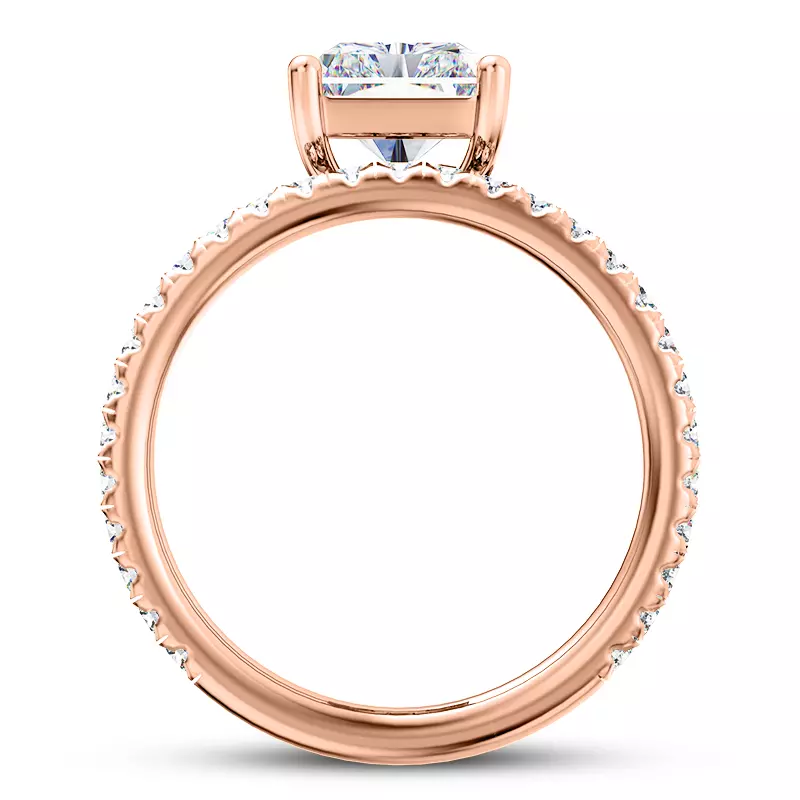 14K Rose Gold Fete Floating Diamond Engagement Ring