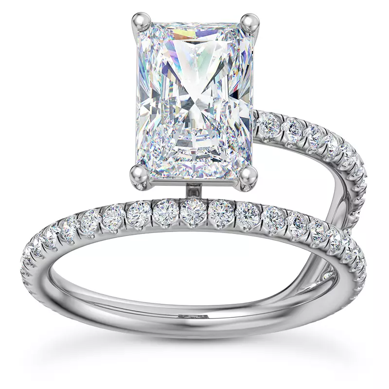 14K White Gold Fete Floating Diamond Engagement Ring