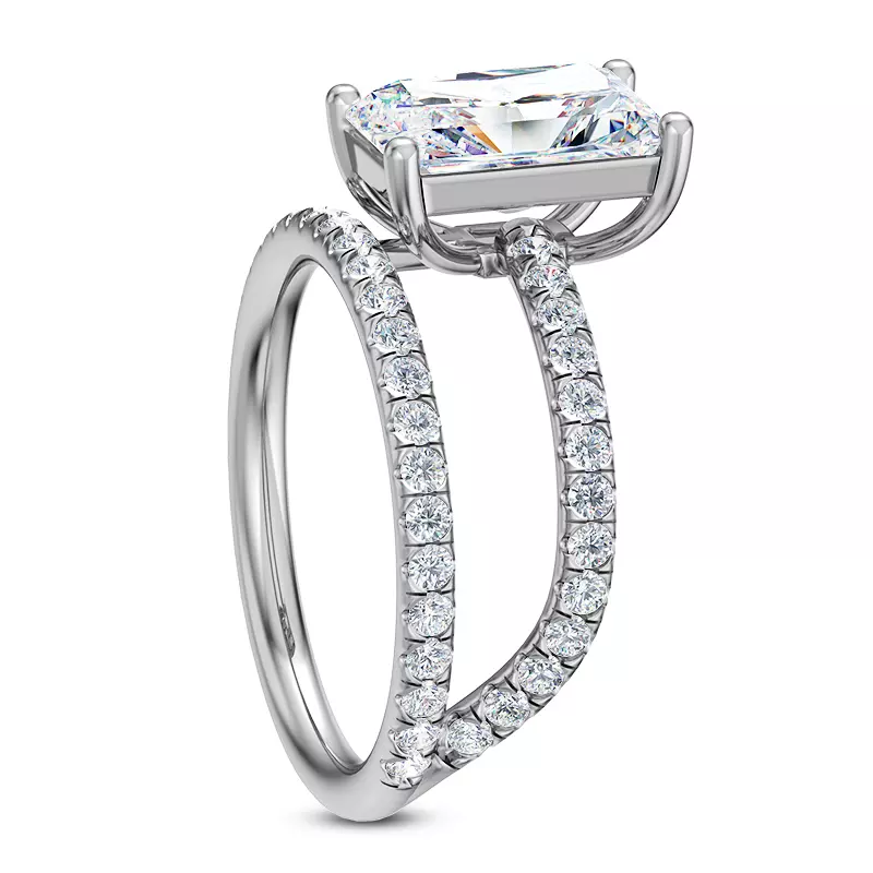 14K White Gold Fete Floating Diamond Engagement Ring