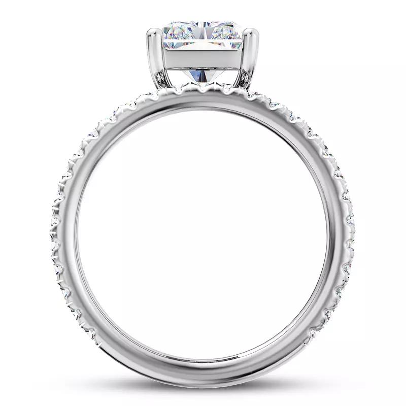 14K White Gold Fete Floating Diamond Engagement Ring