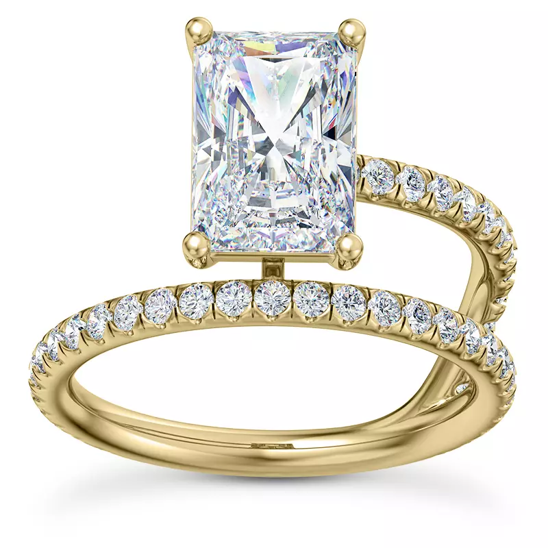 14K Yellow Gold Fete Floating Diamond Engagement Ring