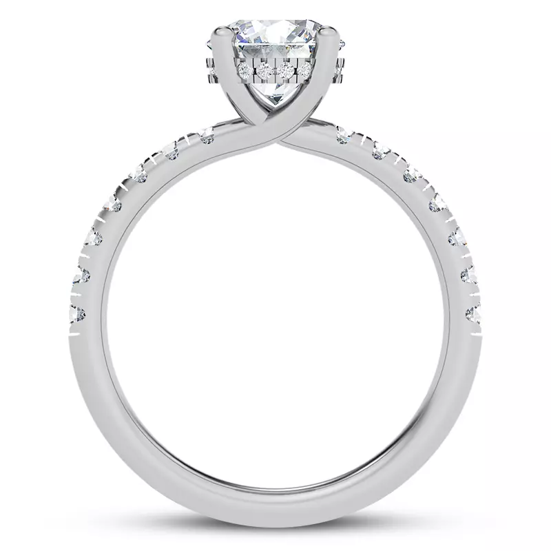 Platinum Cache Hidden Halo Trellis Pave Engagement Ring