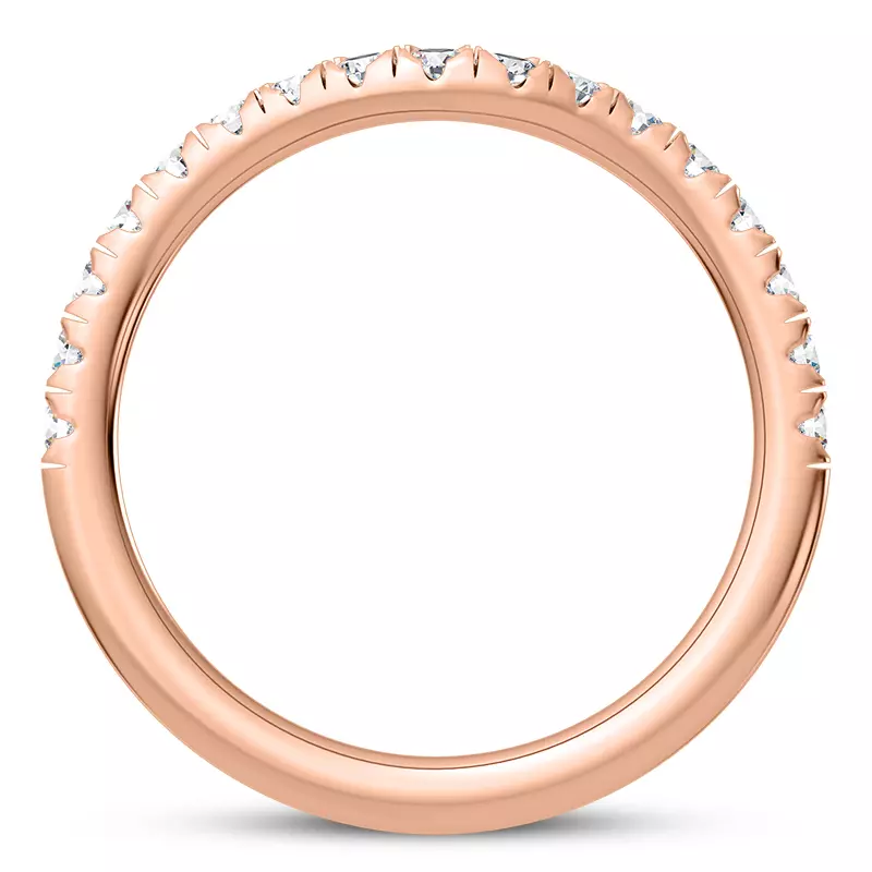 14K Rose Gold Cache Curved Pave Band