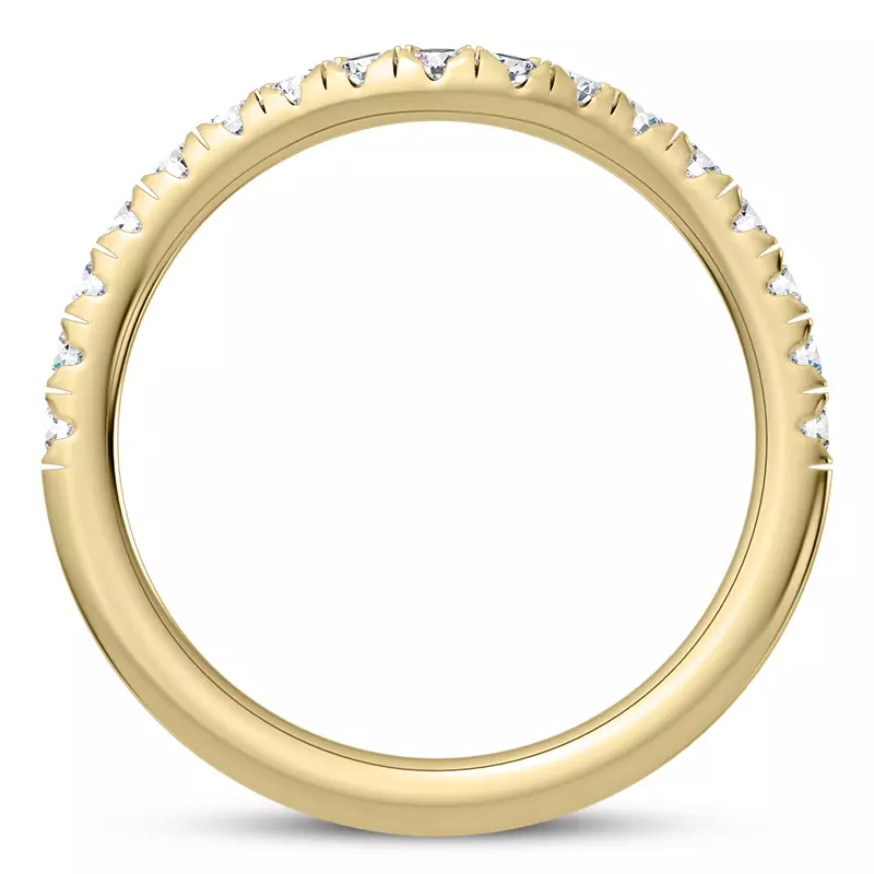 14K Yellow Gold Cache Curved Pave Band