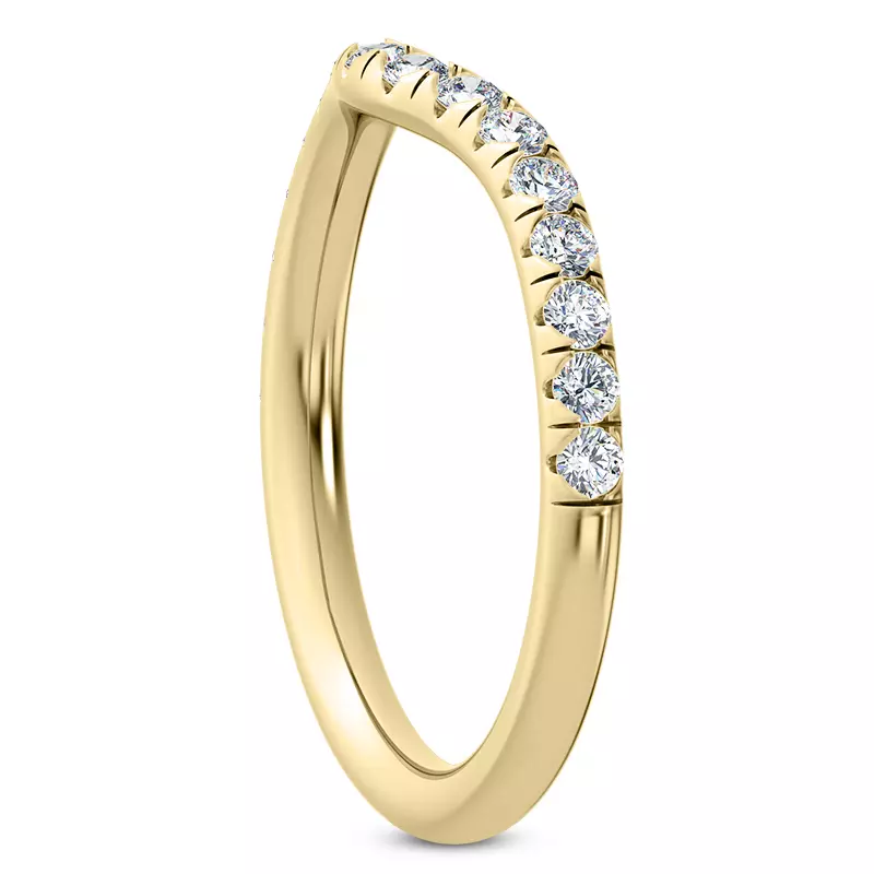 18K Yellow Gold Cache Curved Pave Band