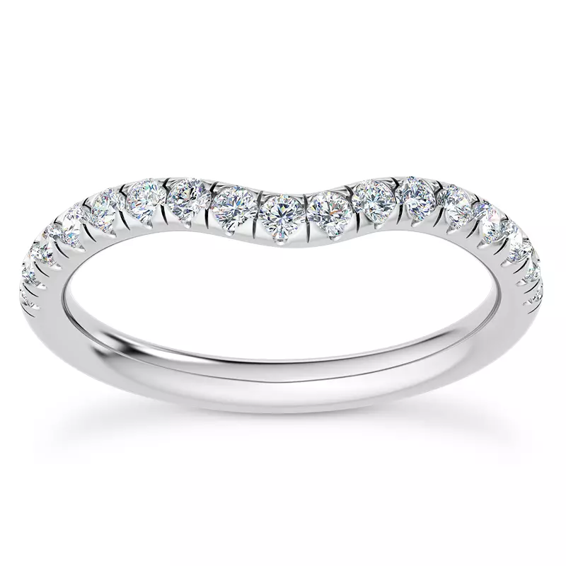 Platinum Cache Curved Pave Band