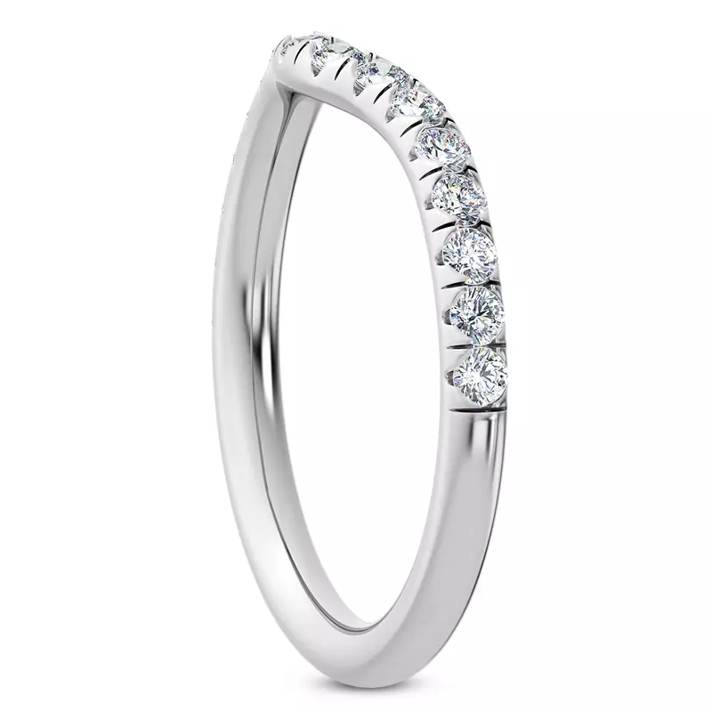 Platinum Cache Curved Pave Band