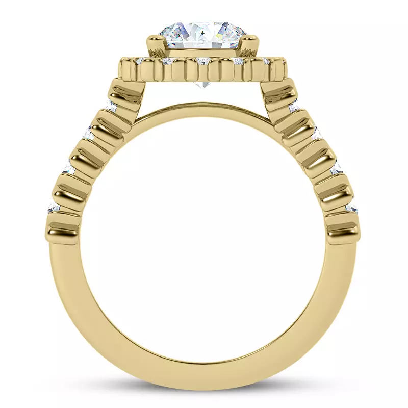 18K Yellow Gold Lovi XO Halo Engagement Ring