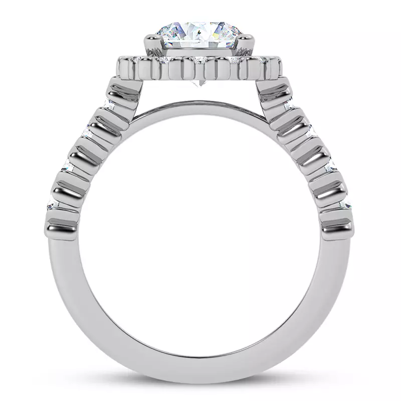 Platinum Lovi XO Halo Engagement Ring