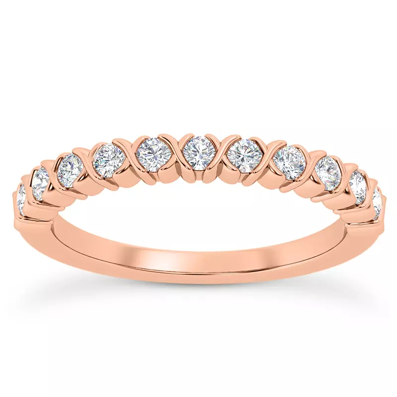 14K Rose Gold Lovi XO Diamond Band