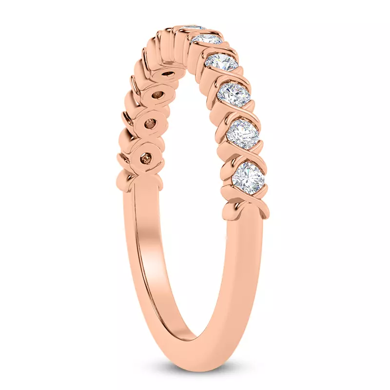 14K Rose Gold Lovi XO Diamond Band