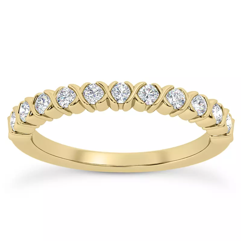 14K Yellow Gold Lovi XO Diamond Band