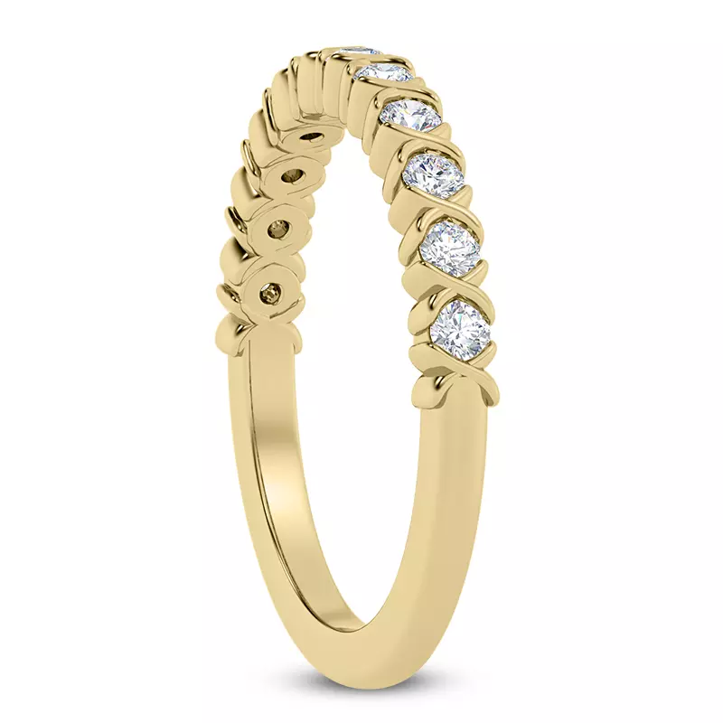 14K Yellow Gold Lovi XO Diamond Band