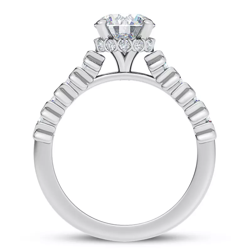 18K White Gold Rave XO Hidden Halo Engagement Ring