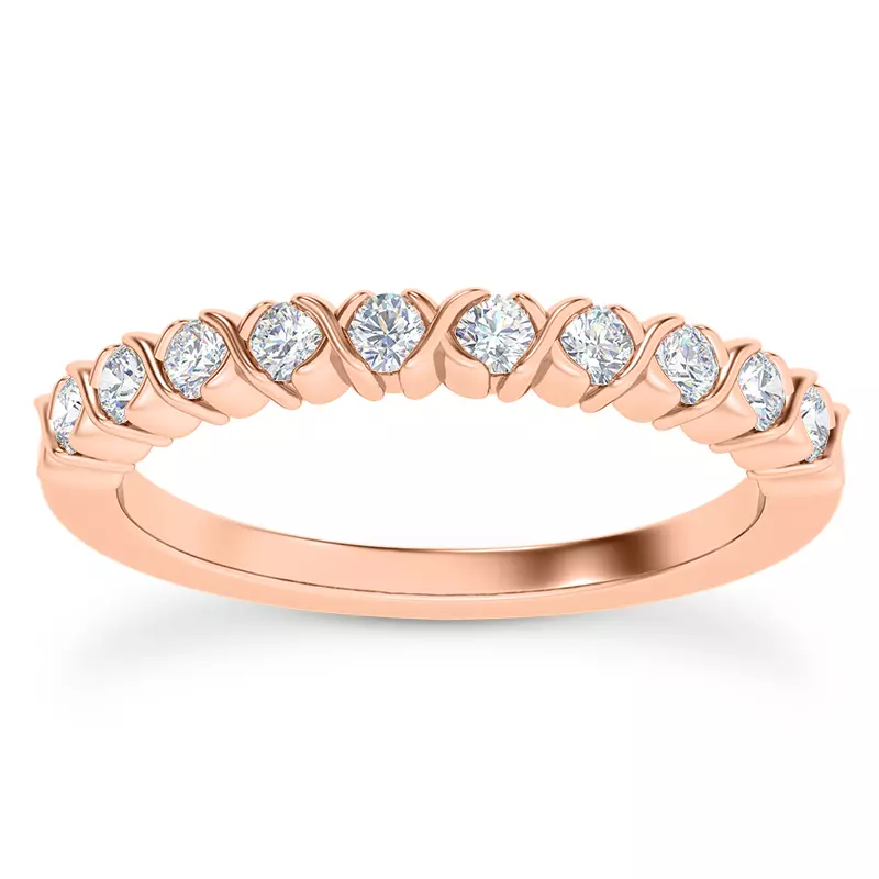 14K Rose Gold Rave XO Diamond Band