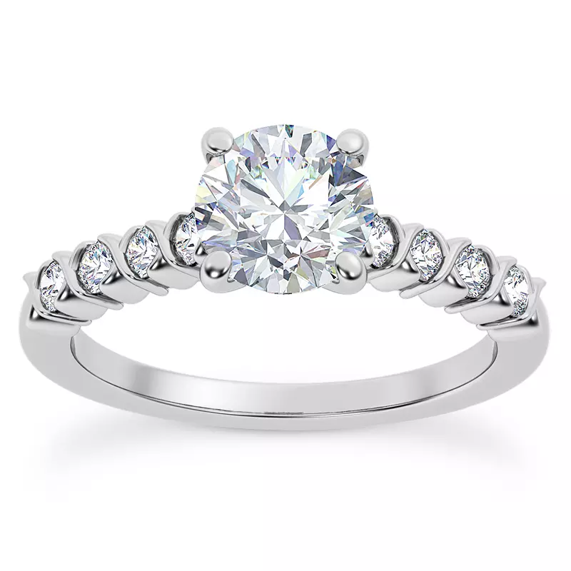 14K White Gold Lucia XO Diamond Engagement Ring
