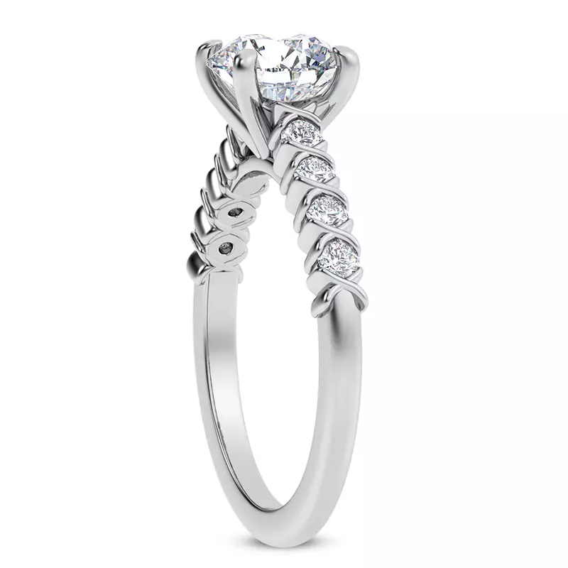 14K White Gold Lucia XO Diamond Engagement Ring