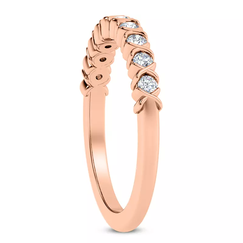 14K Rose Gold Lucia XO Diamond Band