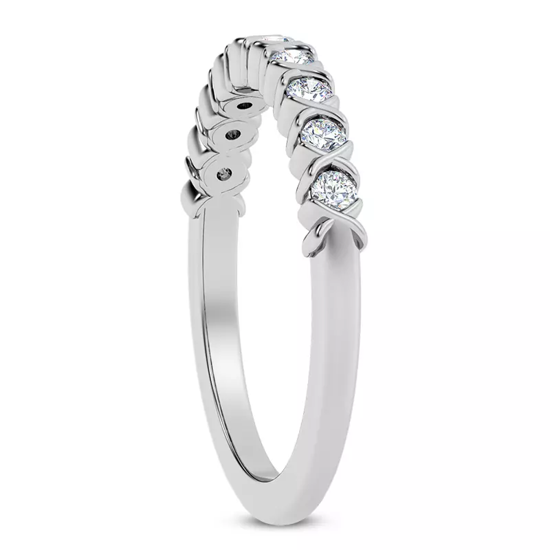 14K White Gold Lucia XO Diamond Band