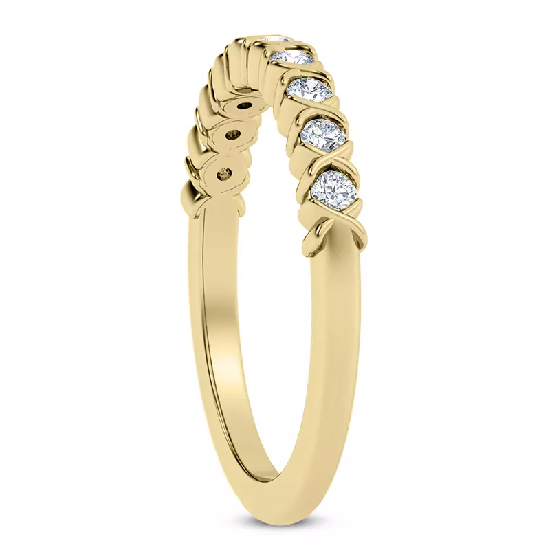 14K Yellow Gold Lucia XO Diamond Band