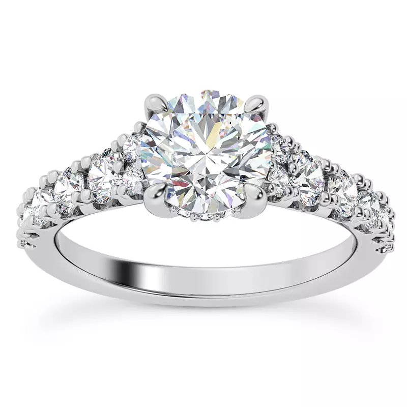 Platinum Charm Lab Engagement Ring