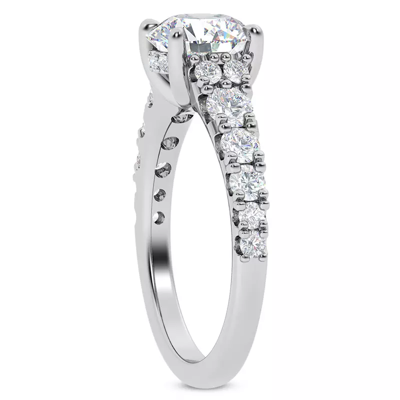 Platinum Charm Lab Engagement Ring