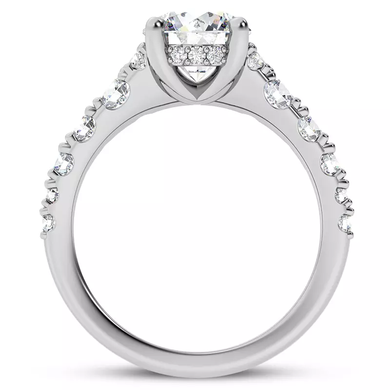 Platinum Charm Lab Engagement Ring