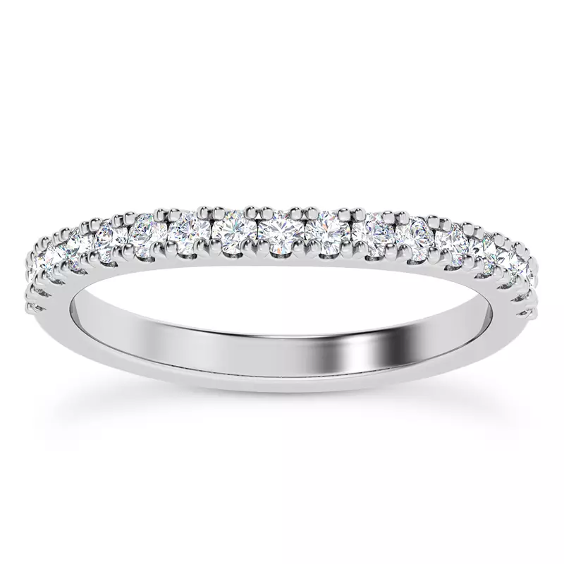 14K White Gold Charm Diamond Band